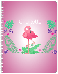 Thumbnail for Personalized Flamingos Notebook VI - Pink Vignette - Front View