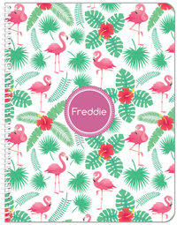 Thumbnail for Personalized Flamingos Notebook VIII - Circle Nameplate - Front View