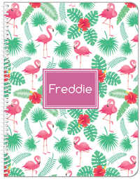 Thumbnail for Personalized Flamingos Notebook VIII - Rectangle Nameplate - Front View