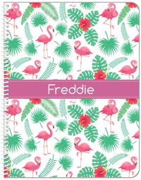 Thumbnail for Personalized Flamingos Notebook VIII - Ribbon Nameplate - Front View
