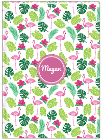 Thumbnail for Personalized Flamingos Journal I - Hibiscus - Circle Nameplate - Front View