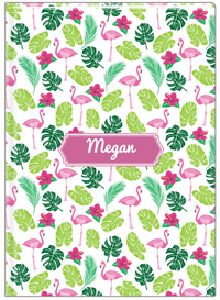 Thumbnail for Personalized Flamingos Journal I - Hibiscus - Decorative Rectangle Nameplate - Front View
