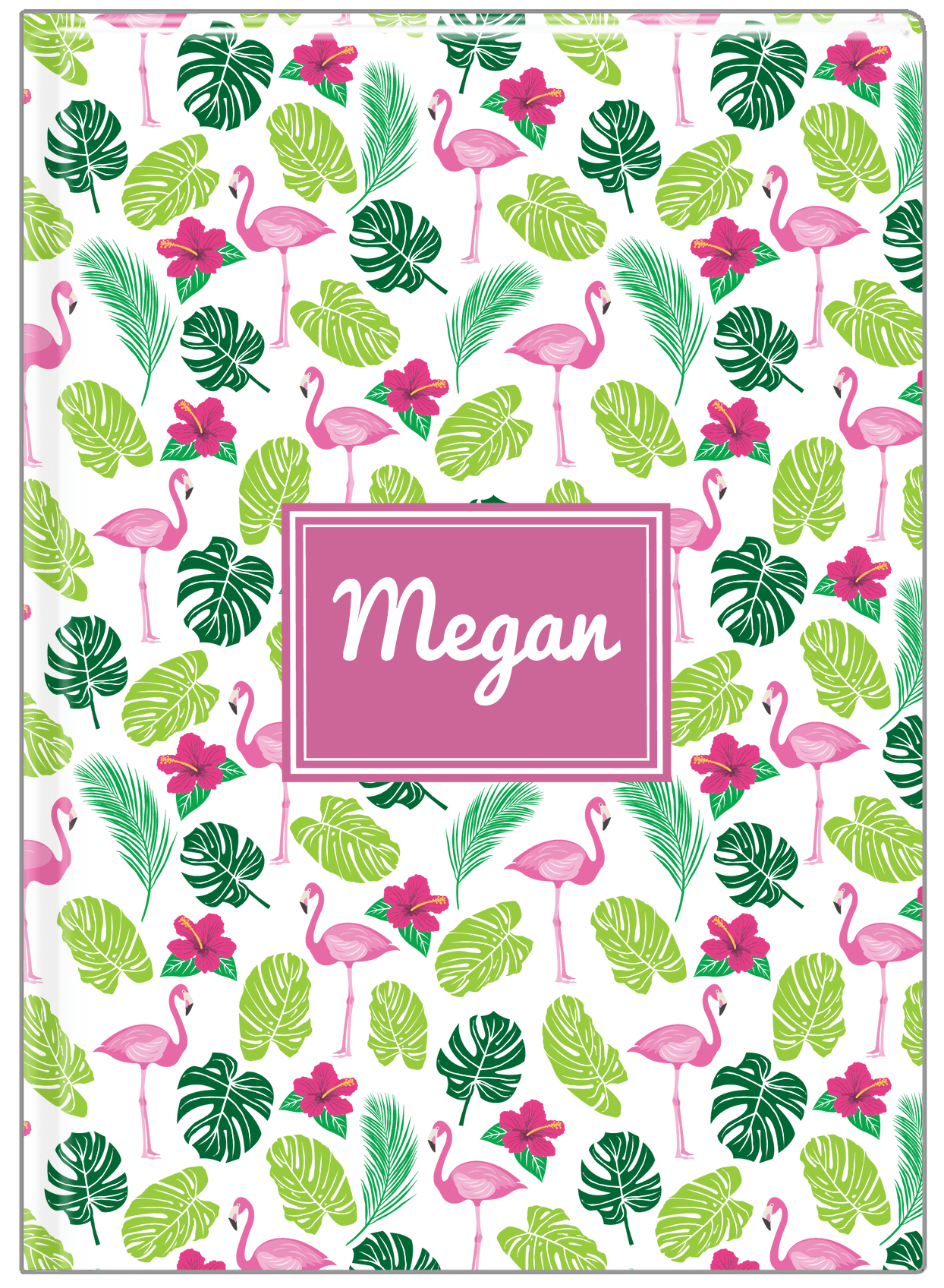 Personalized Flamingos Journal I - Hibiscus - Rectangle Nameplate - Front View