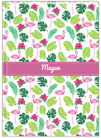 Thumbnail for Personalized Flamingos Journal I - Hibiscus - Ribbon Nameplate - Front View