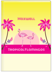 Thumbnail for Personalized Flamingos Journal II - Tropical - Yellow Background - Front View