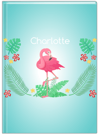 Thumbnail for Personalized Flamingos Journal VI - Teal Vignette - Front View