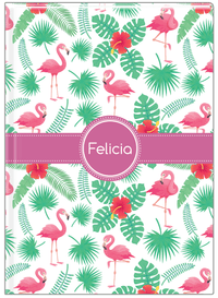 Thumbnail for Personalized Flamingos Journal VIII - Circle Ribbon Nameplate - Front View
