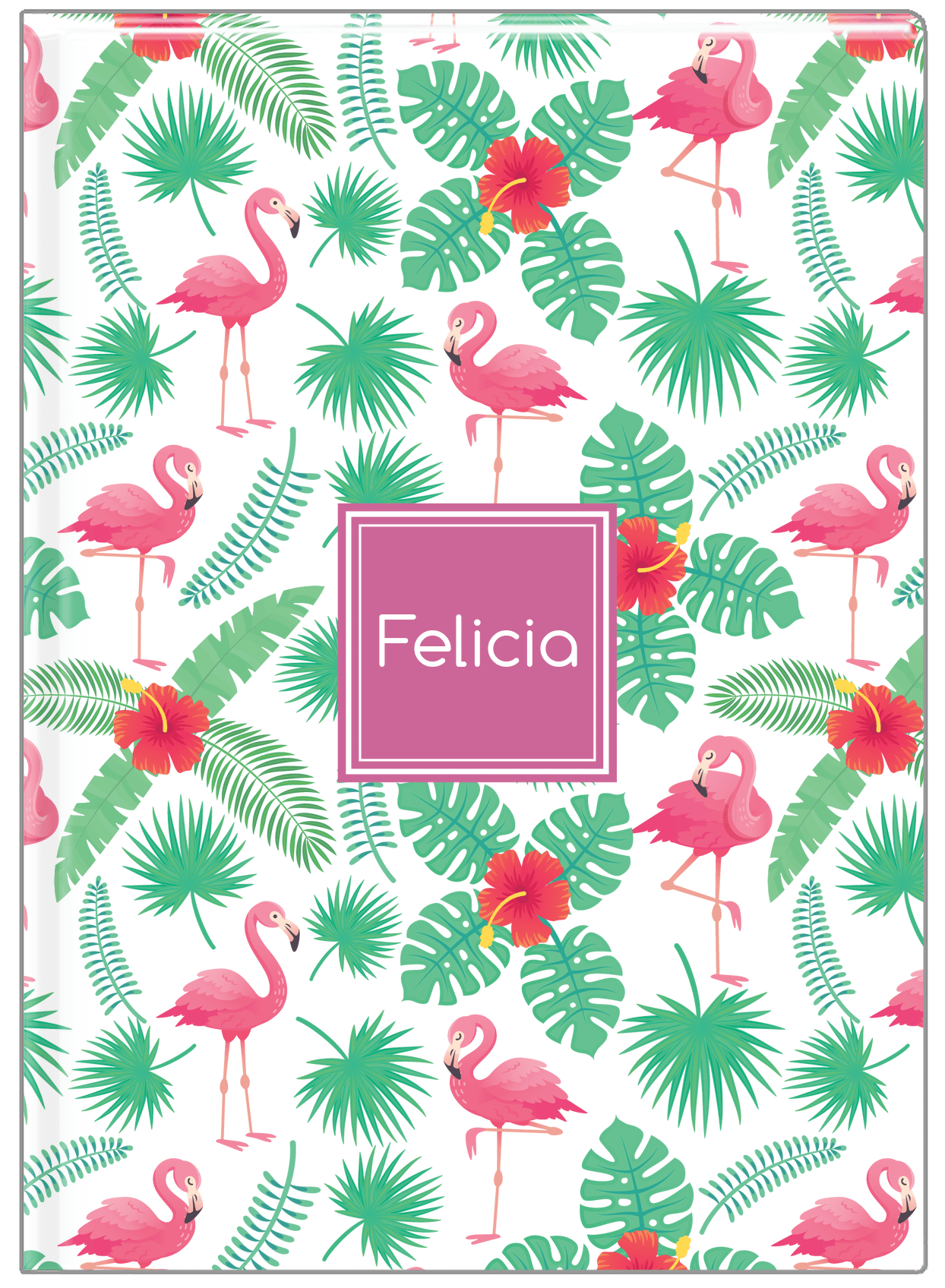 Personalized Flamingos Journal VIII - Square Nameplate - Front View