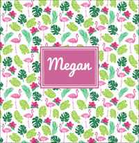 Thumbnail for Personalized Flamingos Shower Curtain I - Hibiscus - Rectangle Nameplate - Decorate View