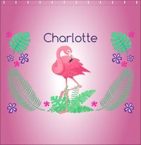 Thumbnail for Personalized Flamingos Shower Curtain VI - Pink Vignette - Decorate View