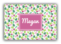 Thumbnail for Personalized Flamingos Canvas Wrap & Photo Print I - Hibiscus - Rectangle Nameplate - Front View