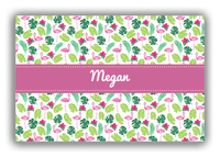 Thumbnail for Personalized Flamingos Canvas Wrap & Photo Print I - Hibiscus - Ribbon Nameplate - Front View