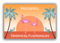 Thumbnail for Personalized Flamingos Canvas Wrap & Photo Print II - Tropical - Orange Background - Front View