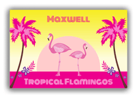 Thumbnail for Personalized Flamingos Canvas Wrap & Photo Print II - Tropical - Yellow Background - Front View