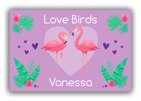 Thumbnail for Personalized Flamingos Canvas Wrap & Photo Print V - Love Birds - Purple Background - Front View