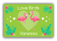 Thumbnail for Personalized Flamingos Canvas Wrap & Photo Print V - Love Birds - Green Background - Front View