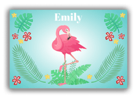 Thumbnail for Personalized Flamingos Canvas Wrap & Photo Print VI - Teal Vignette - Front View
