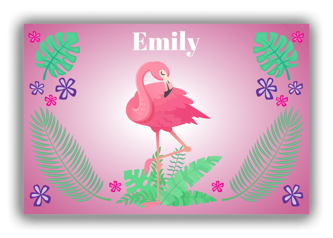 Personalized Flamingos Canvas Wrap & Photo Print VI - Pink Vignette - Front View