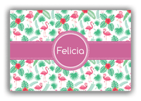 Thumbnail for Personalized Flamingos Canvas Wrap & Photo Print VIII - Circle Ribbon Nameplate - Front View