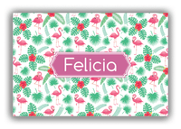 Thumbnail for Personalized Flamingos Canvas Wrap & Photo Print VIII - Decorative Rectangle Nameplate - Front View