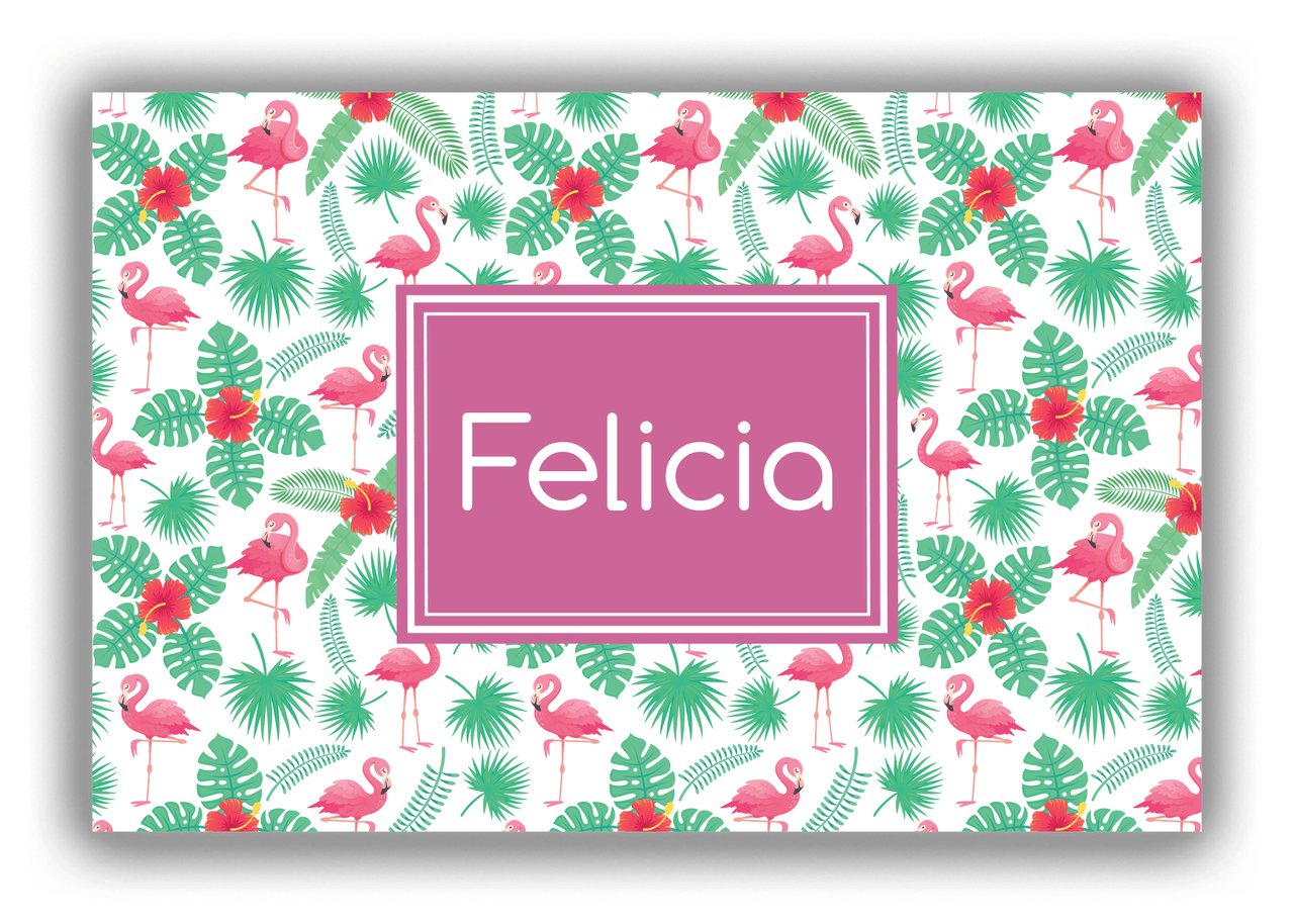 Personalized Flamingos Canvas Wrap & Photo Print VIII - Rectangle Nameplate - Front View