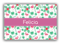 Thumbnail for Personalized Flamingos Canvas Wrap & Photo Print VIII - Ribbon Nameplate - Front View