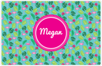 Thumbnail for Personalized Flamingos Placemat I - Hibiscus - Circle Nameplate -  View