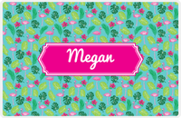 Thumbnail for Personalized Flamingos Placemat I - Hibiscus - Decorative Rectangle Nameplate -  View