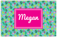 Thumbnail for Personalized Flamingos Placemat I - Hibiscus - Rectangle Nameplate -  View