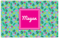 Thumbnail for Personalized Flamingos Placemat I - Hibiscus - Square Nameplate -  View
