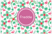 Thumbnail for Personalized Flamingos Placemat VIII - Circle Nameplate -  View