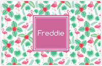 Thumbnail for Personalized Flamingos Placemat VIII - Square Nameplate -  View