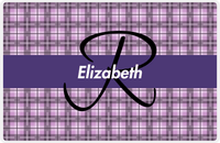 Thumbnail for Personalized Flannel / Plaid Placemat III - Flannel Stripe - Purple Background -  View