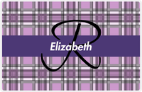 Thumbnail for Personalized Flannel / Plaid Placemat III - Flannel Stripe - Purple Background -  View