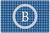 Thumbnail for Personalized Flannel / Plaid Placemat IV - Initial Wreath -  View