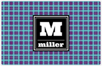 Thumbnail for Personalized Flannel / Plaid Placemat V - Initial Squared -  View