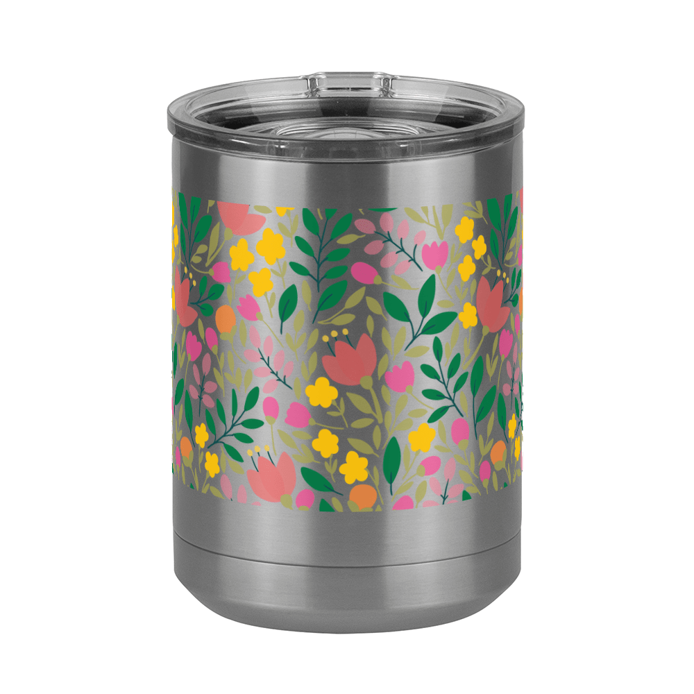 Floral Coffee Mug Tumbler with Handle (15 oz) - Front View