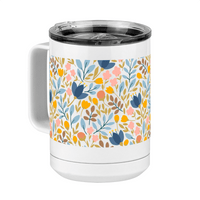 Thumbnail for Floral Coffee Mug Tumbler with Handle (15 oz) - Front Left View