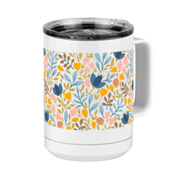 Thumbnail for Floral Coffee Mug Tumbler with Handle (15 oz) - Front Right View