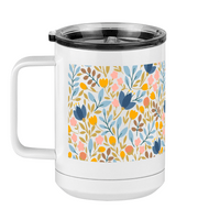 Thumbnail for Floral Coffee Mug Tumbler with Handle (15 oz) - Left View