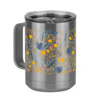Thumbnail for Floral Coffee Mug Tumbler with Handle (15 oz) - Front Left View