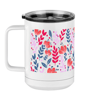 Thumbnail for Floral Coffee Mug Tumbler with Handle (15 oz) - Left View