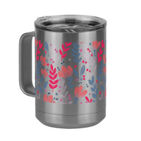 Thumbnail for Floral Coffee Mug Tumbler with Handle (15 oz) - Front Left View