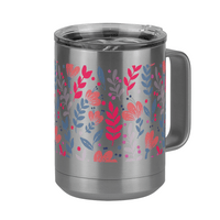 Thumbnail for Floral Coffee Mug Tumbler with Handle (15 oz) - Front Right View