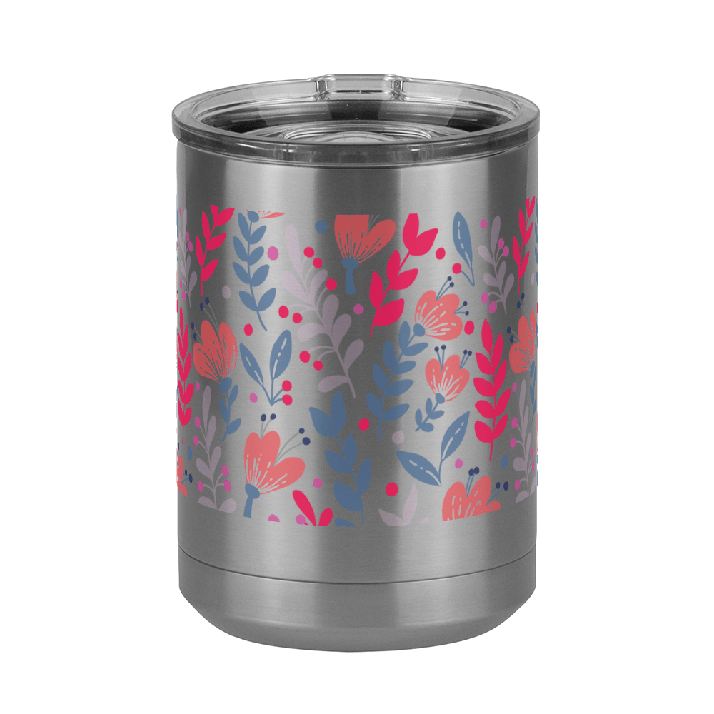 Floral Coffee Mug Tumbler with Handle (15 oz) - Front View
