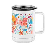 Thumbnail for Floral Coffee Mug Tumbler with Handle (15 oz) - Right View