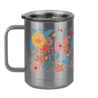 Thumbnail for Floral Coffee Mug Tumbler with Handle (15 oz) - Left View