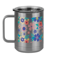 Thumbnail for Floral Coffee Mug Tumbler with Handle (15 oz) - Left View