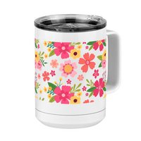 Thumbnail for Floral Coffee Mug Tumbler with Handle (15 oz) - Front Right View