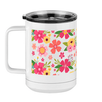 Thumbnail for Floral Coffee Mug Tumbler with Handle (15 oz) - Left View